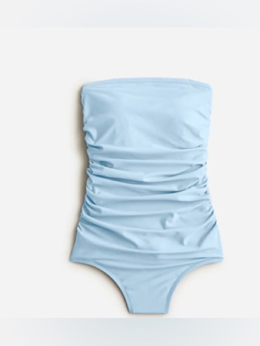 J. Crew Ruched Mist Blue Bandeau One Piece Swimsuit Size 6